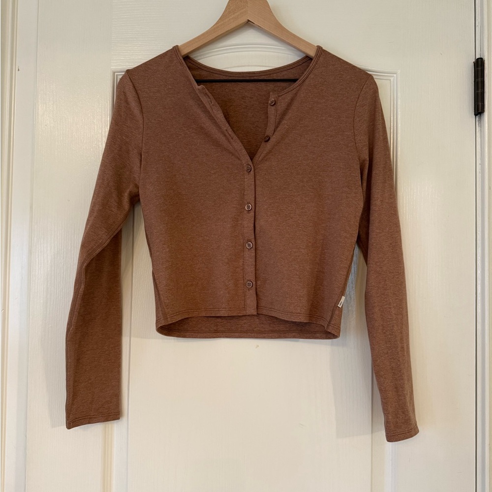 Vuori Halo Cardigan 2.0 in Nutmeg Heather